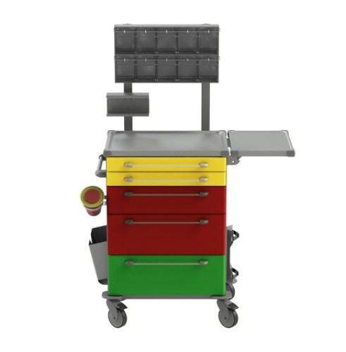 Anesteziologický vozík 04 je vozík pro anesteziologické oddělení. Vzorová sestava anesteziologického vozíku. Produkt lze upravit podle požadavků a potřeb zákazníka.