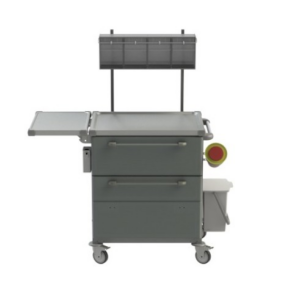 Vozík na vizity 06 je mobilní vizitový vozík. Vzorová sestava vozíku pro vizity pacientů. Produkt lze upravit podle požadavků a potřeb zákazníka.