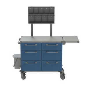 Sádrovací vozík 02 je vozík na sádrování. Vzorová sestava vozíku pro sádrování pacientů. Produkt lze upravit podle požadavků a potřeb zákazníka. Vybavení vozíku na obrázku viz popis níže.