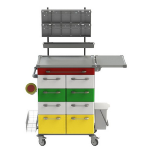 Převazový vozík 21 je vozík na převazy. Vzorová sestava vozíku pro převazy pacientů. Produkt lze upravit podle požadavků a potřeb zákazníka.