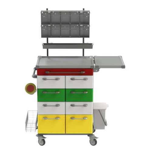 Převazový vozík 21 je vozík na převazy. Vzorová sestava vozíku pro převazy pacientů. Produkt lze upravit podle požadavků a potřeb zákazníka.