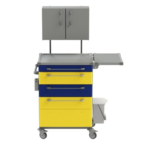 Vozík na vizity 09 je mobilní vizitový vozík. Vzorová sestava vozíku pro vizity pacientů. Produkt lze upravit podle požadavků a potřeb zákazníka. Vybavení vozíku na obrázku viz popis níže.